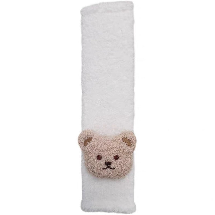 Sherpa-Lined Seatbelt Comfort Sleeve with Teddy Head Accent
