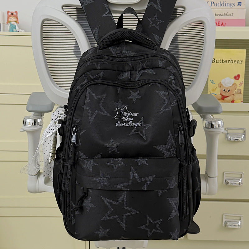 Stylish Star-Embellished School Backpack Kalsten