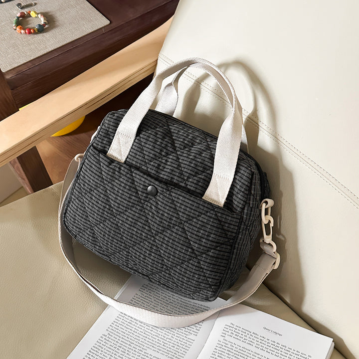 Quilted Multi-Pocket Crossbody Bag