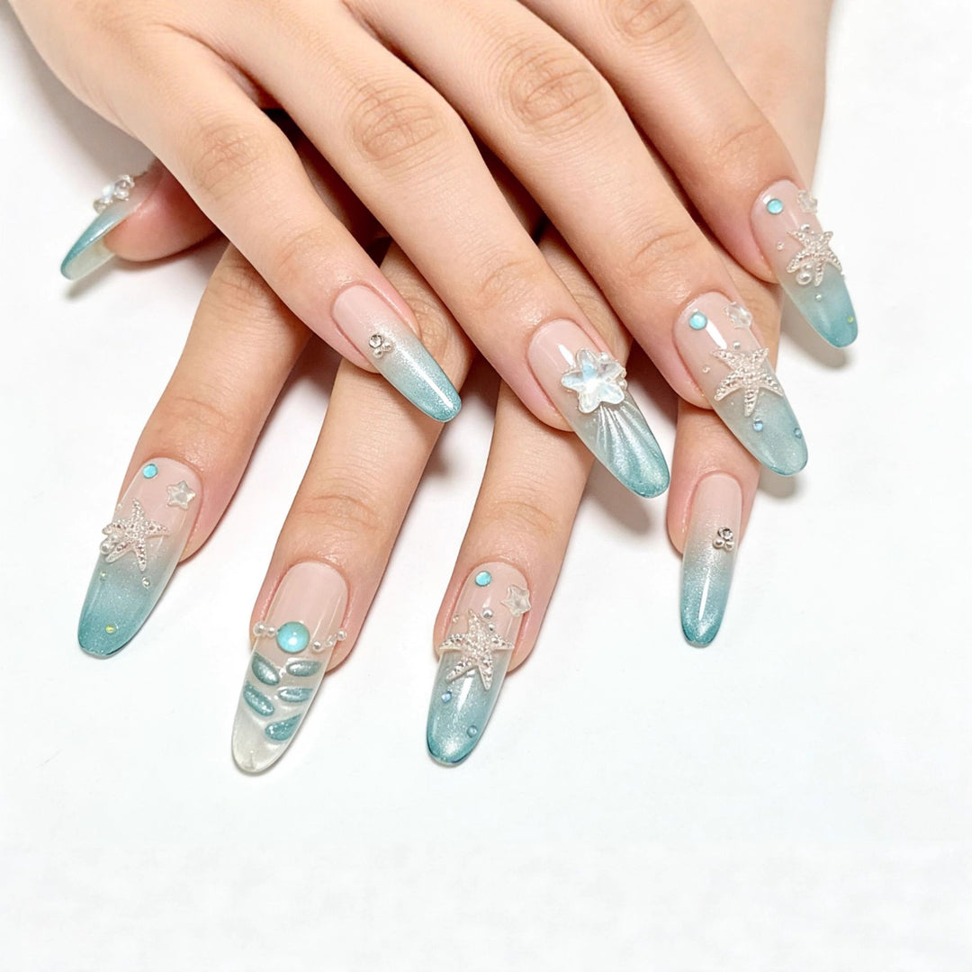 Artificial nails in elegant ocean design Kalsten