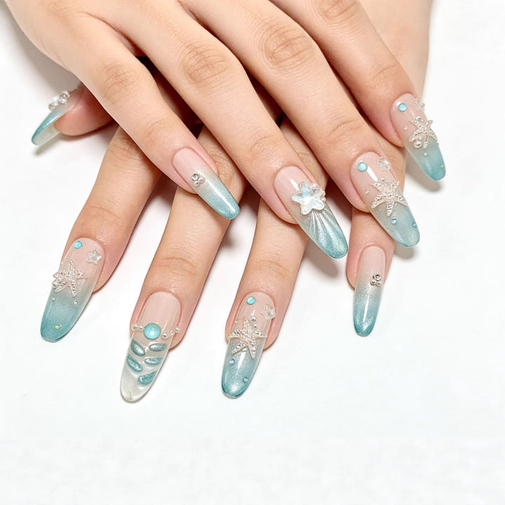 Artificial nails in elegant ocean design Kalsten