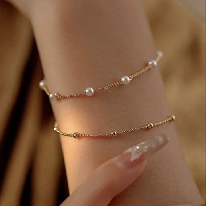 Adjustable Pearl Charm Bracelet Kalsten