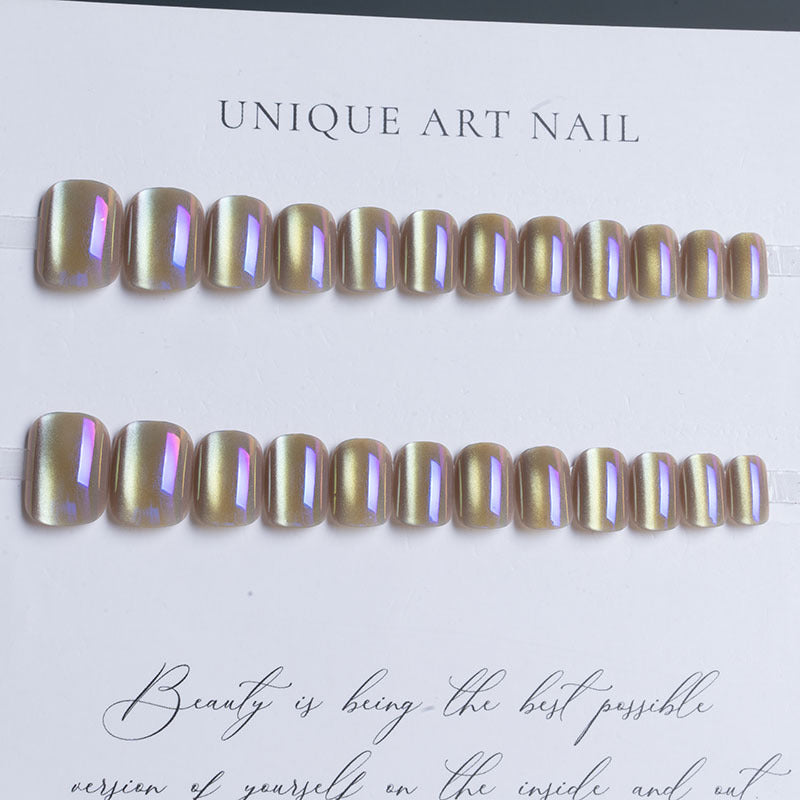 Iridescent Gel Press-On Nail Extensions