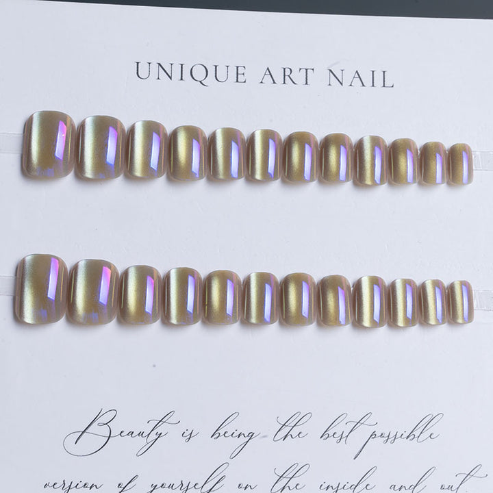 Iridescent Gel Press-On Nail Extensions