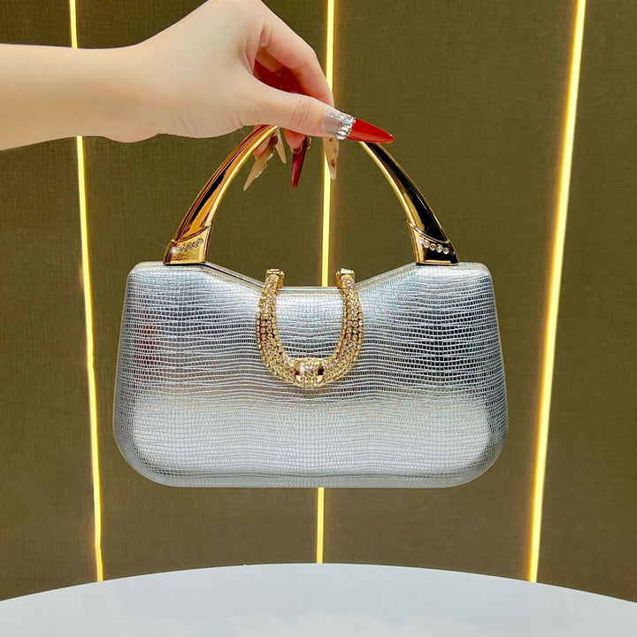 Crocodile-Effect Evening Handbag
