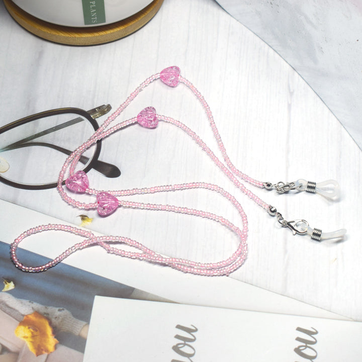 Heart-Embellished Beaded Eyewear Chain Kalsten