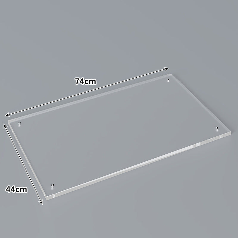 Large Wall-Mounted Clear Acrylic Floating Display Shelf Panel with Pre-Drilled Standoffs