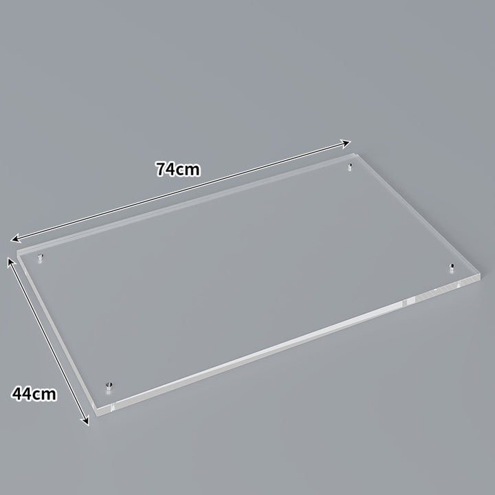Large Wall-Mounted Clear Acrylic Floating Display Shelf Panel with Pre-Drilled Standoffs
