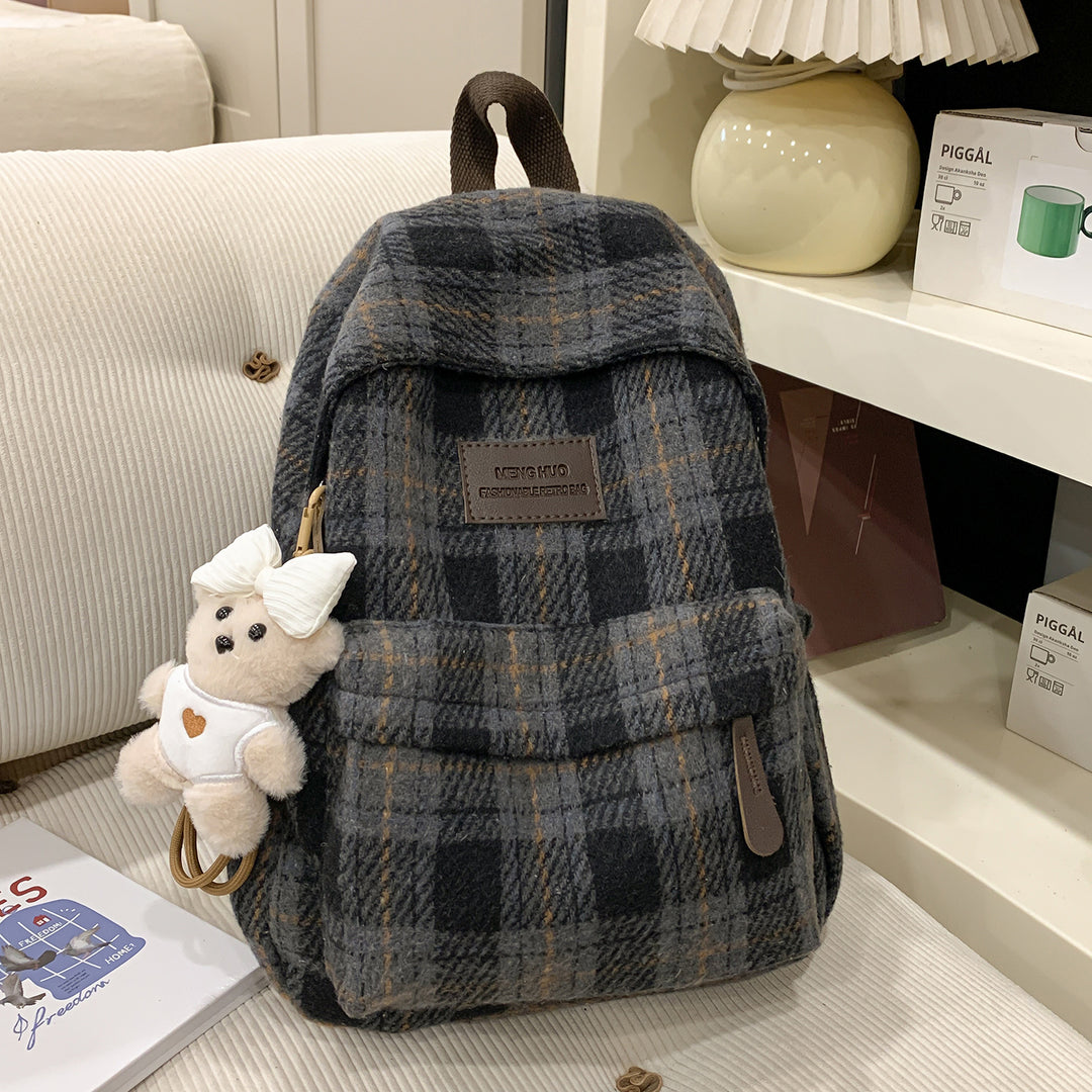 Cozy Plaid Backpack Kalsten