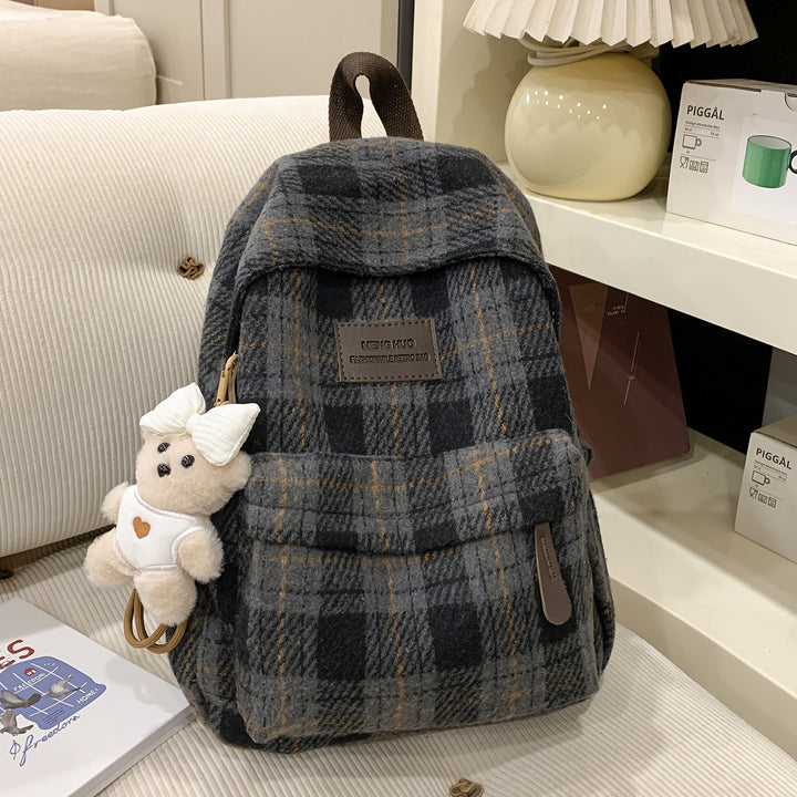 Cozy Plaid Backpack Kalsten