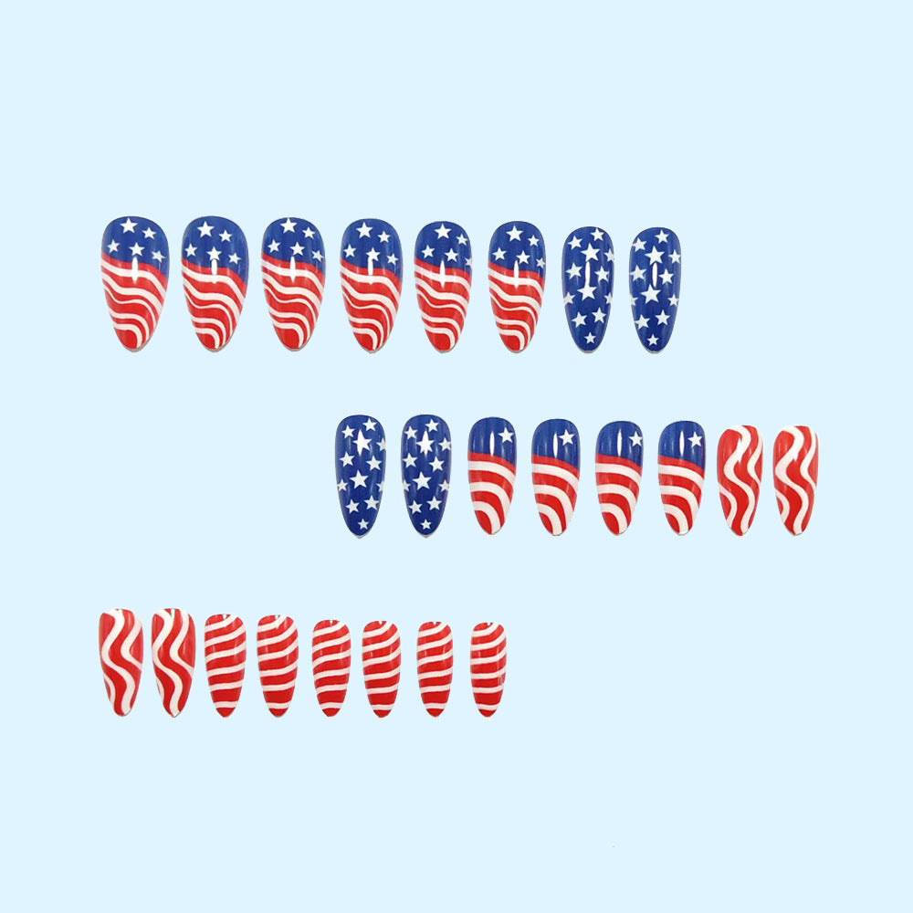 Creative artificial nails with patriotic design Kalsten