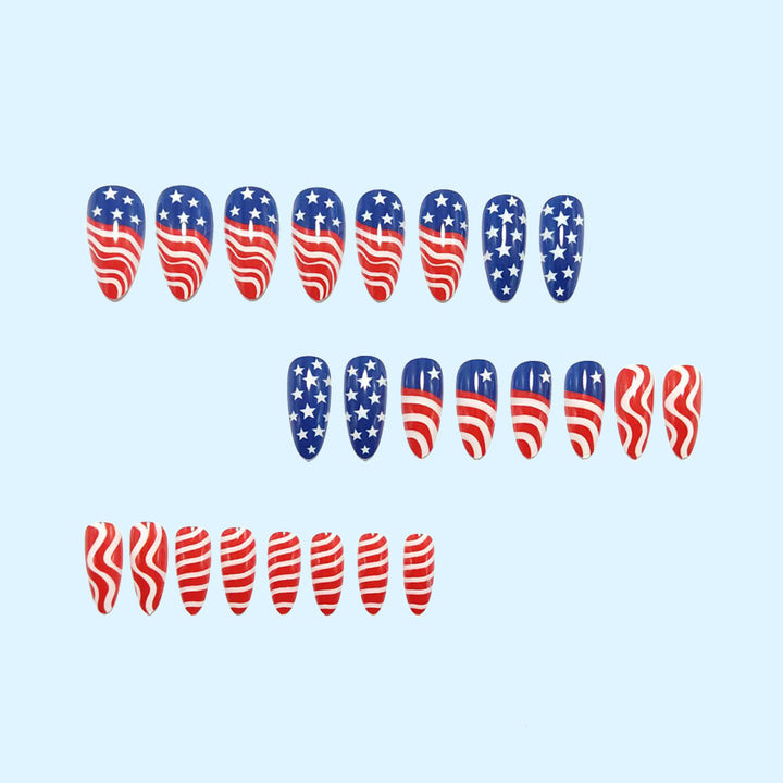 Creative artificial nails with patriotic design Kalsten