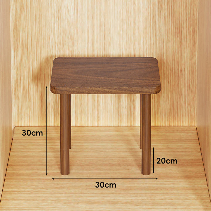 Height-Adjustable Rectangular Wooden Riser Table with Detachable Round Legs