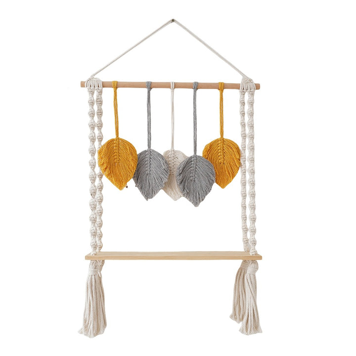 Macrame Leaf Wall Hanging Shelf Kalsten