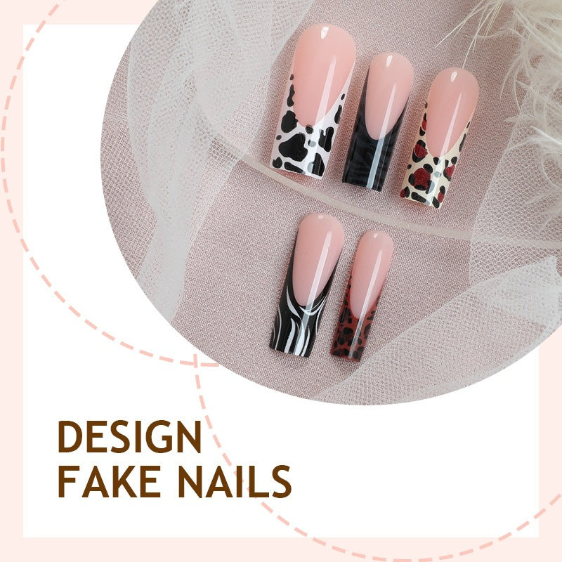 Artificial nail set with fashionable animal and gradient designs Kalsten