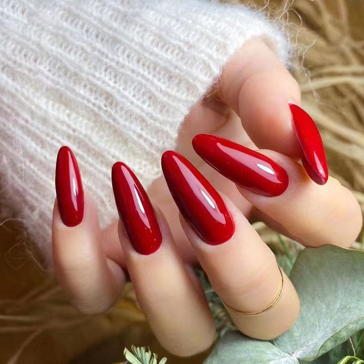 Glossy Stiletto Press-On Nail Set with Durable Adhesive Kalsten