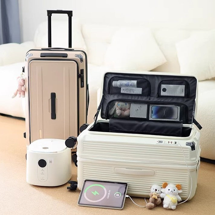 Men's Smart Multi-Compartment Hard Shell Travel Suitcase Kalsten