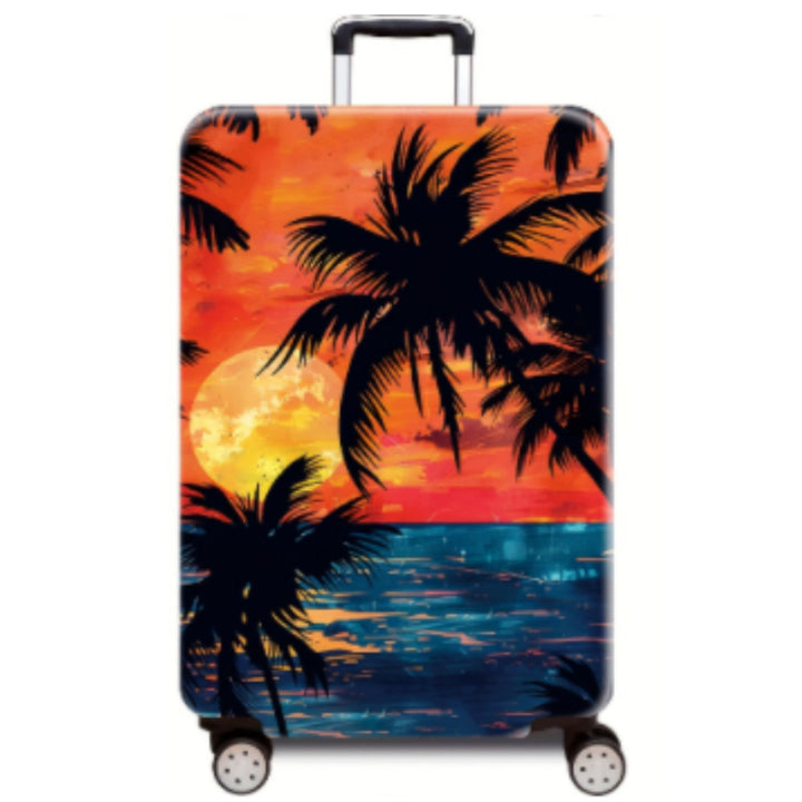 Women's Hard Shell Suitcase with Tropical Landscape Design Kalsten