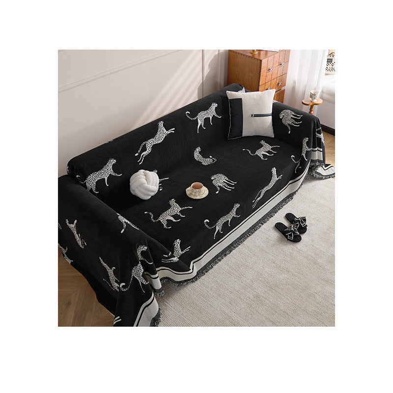 Artistic Leopard-Print Sofa Throw Blanket
