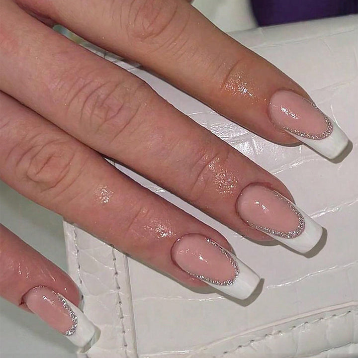 Decorative French Tip Press-On Nail Set Kalsten