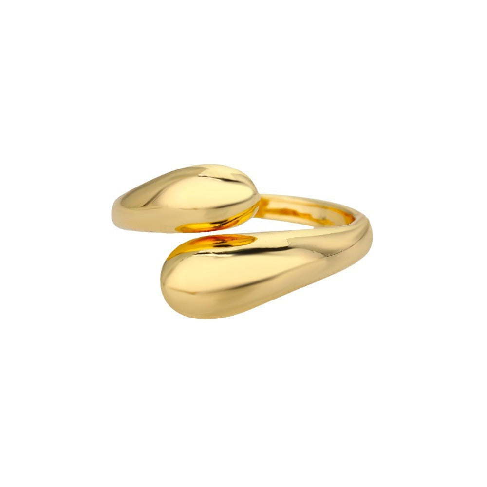 Modern double ring made of stainless steel Kalsten