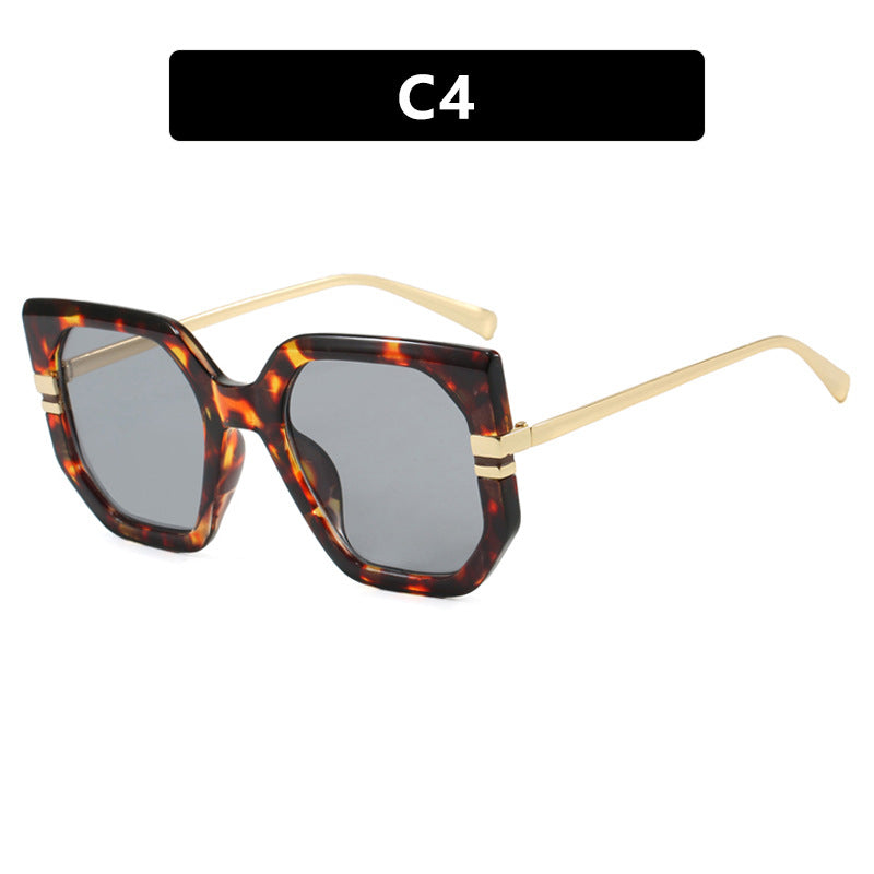 Women's geometric sunglasses with luxurious gold frame and polarized lenses Kalsten