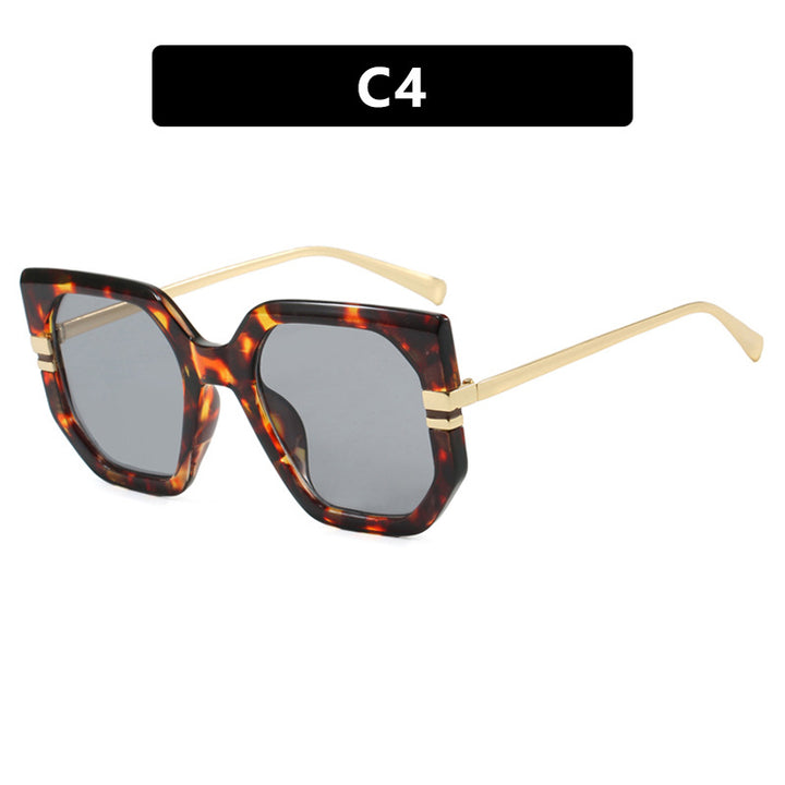 Women's geometric sunglasses with luxurious gold frame and polarized lenses Kalsten