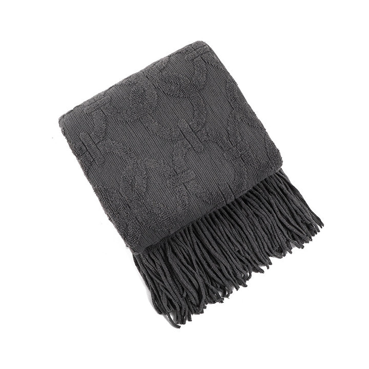 Decorative Fringe Throw Blanket Kalsten