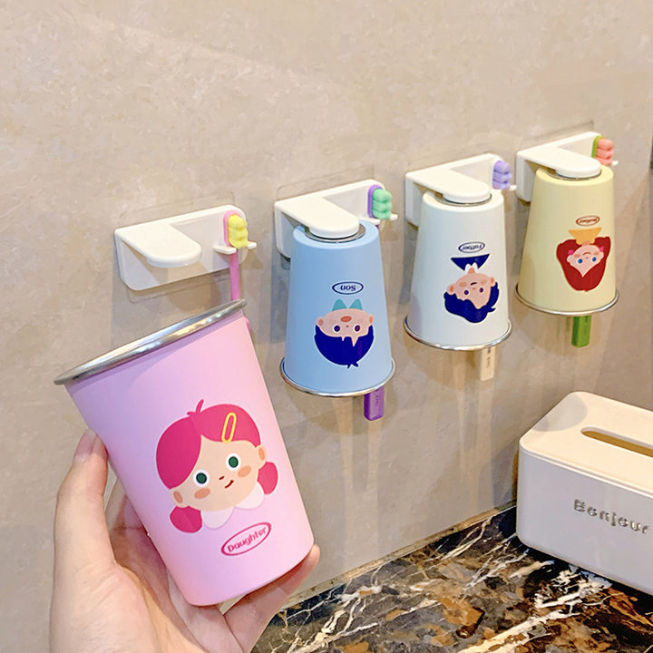 Wall-mounted toothbrush holder with funny cartoon design Kalsten