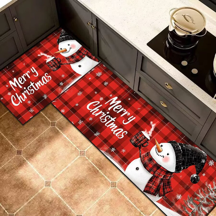 Christmas-Themed Kitchen Runner Mat for Home