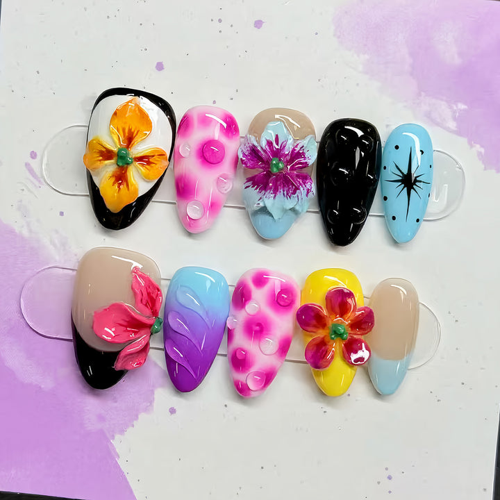Artistic Floral Design Press-On Nail Set Kalsten 1790636706