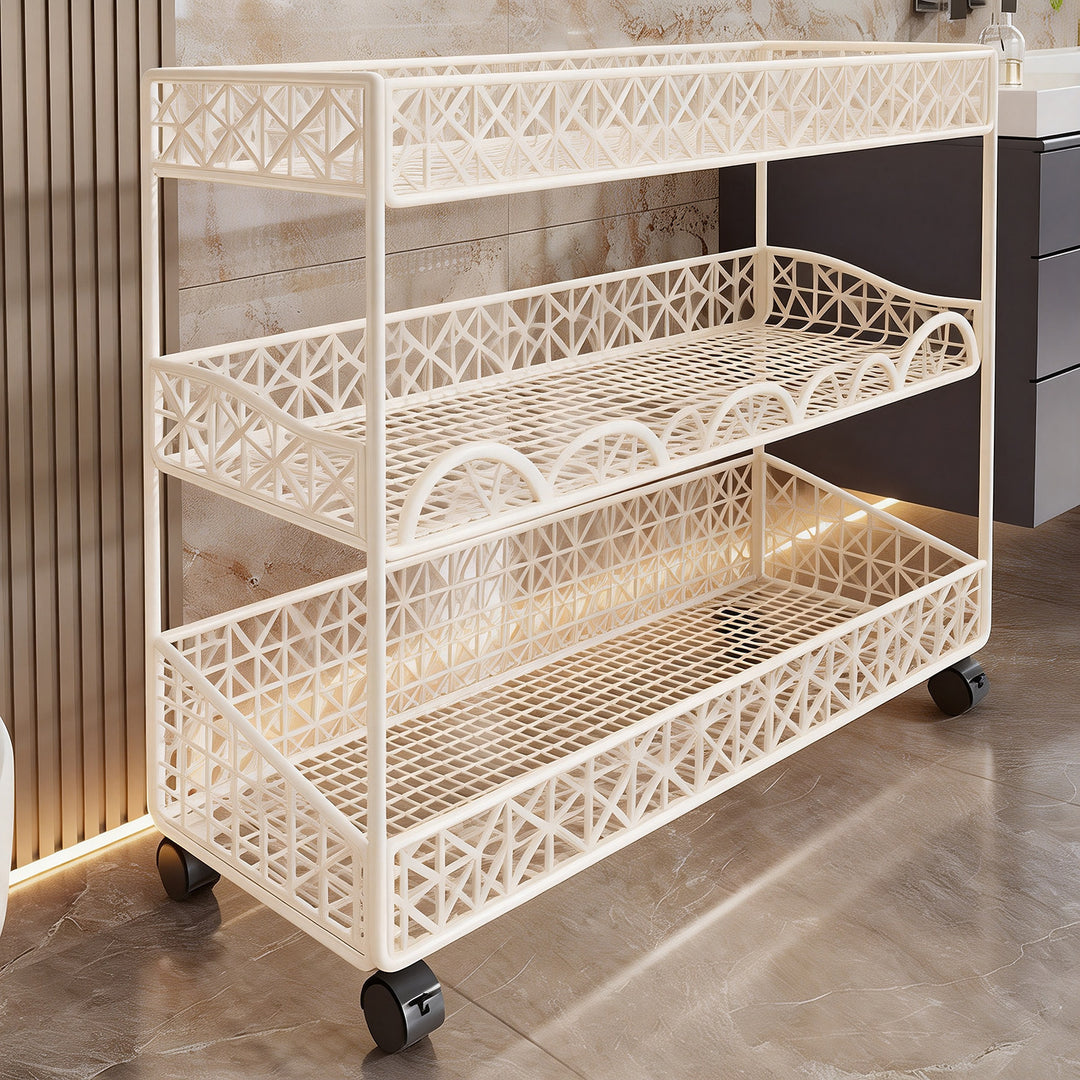 Compact Three-Tier Ventilated Metal Mesh Organizer Shelf for Countertop and Cabinet