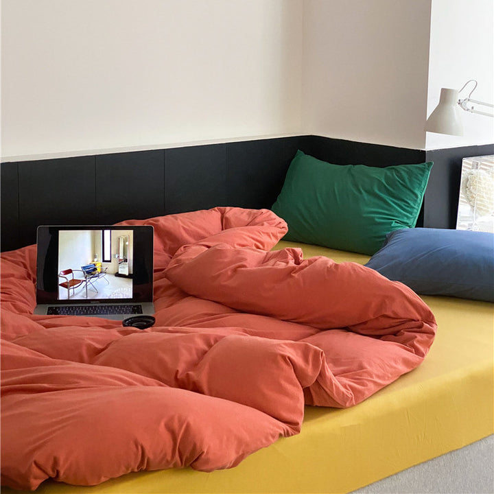 Reversible bedding set made of cotton-linen with skin-friendly, breathable structure