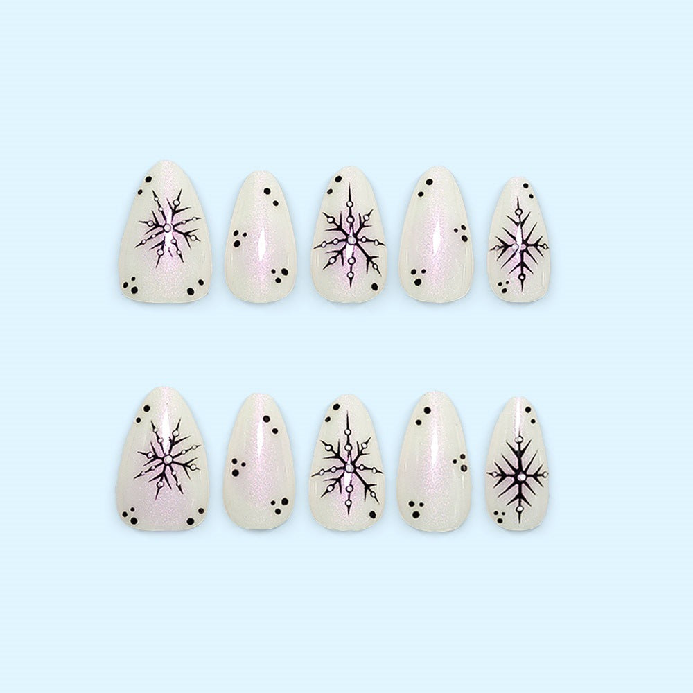 Artificial nail set with snowflake pattern Kalsten