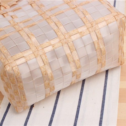 Modern basket bag with refined stripes Kalsten