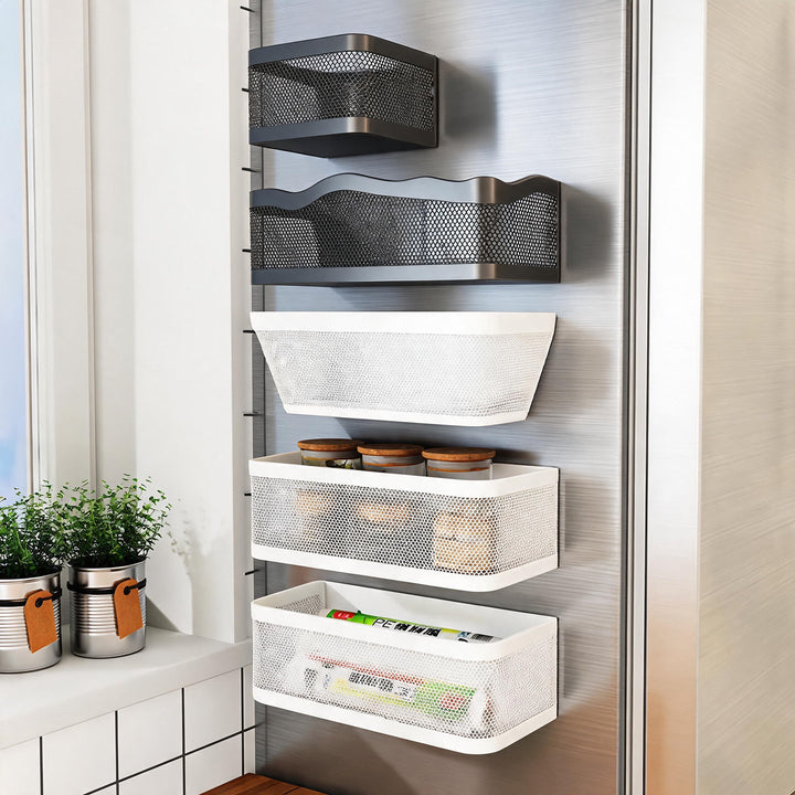 Wall-Mounted Mesh Floating Storage Shelf for Pantry Bathroom and Kitchen