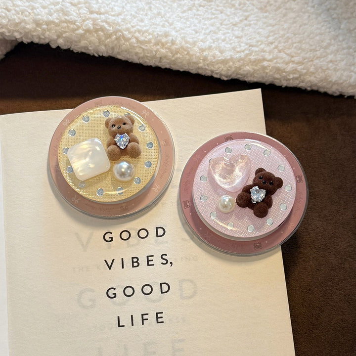 Decorative handheld mirror with bear motif Kalsten