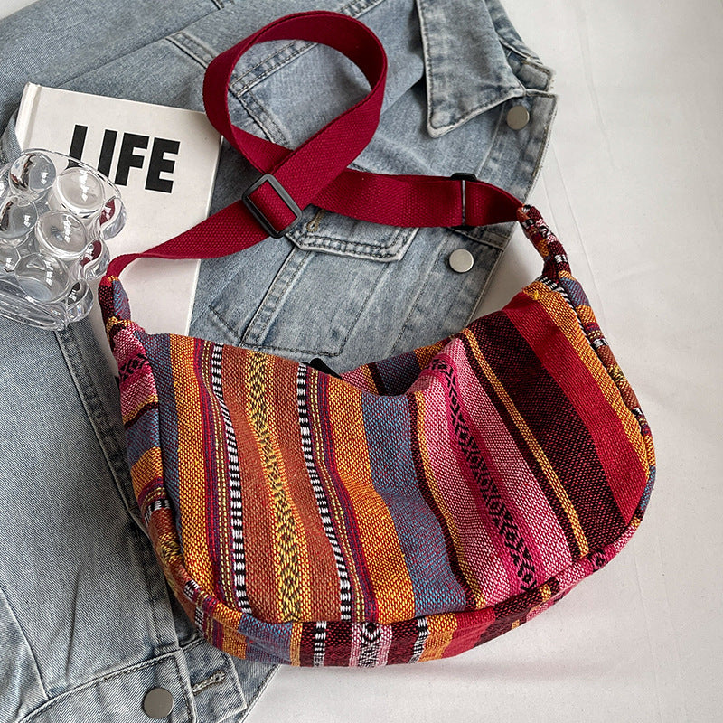 Artisan-Inspired Textured Crossbody Bag