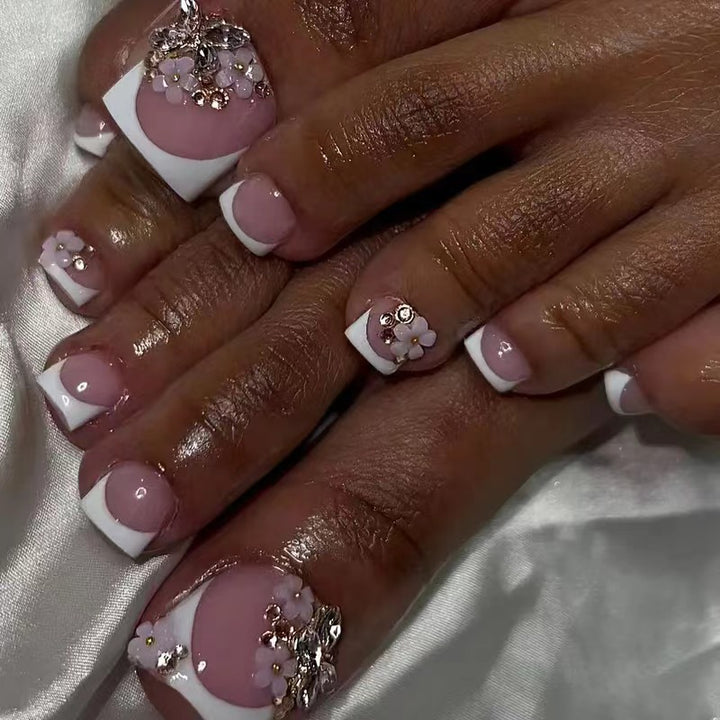 Floral Embellished Press-On Nail Set Kalsten