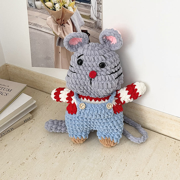 Cute Plush Mouse-Themed Backpack