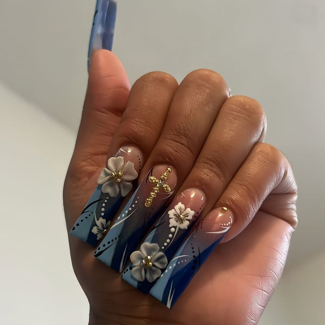 Decorative Floral Nail Art Extensions Kalsten