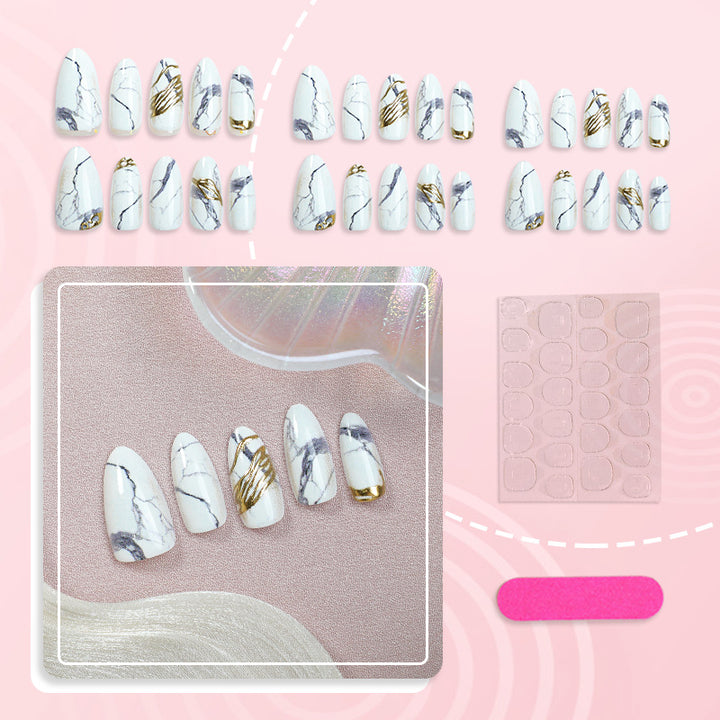 Marble-Inspired Press-On Nails