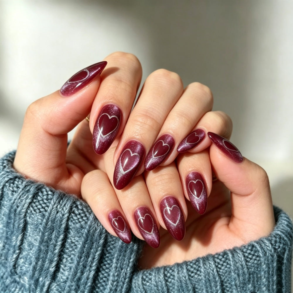 Heart Design Stiletto Nail Art Enhancements