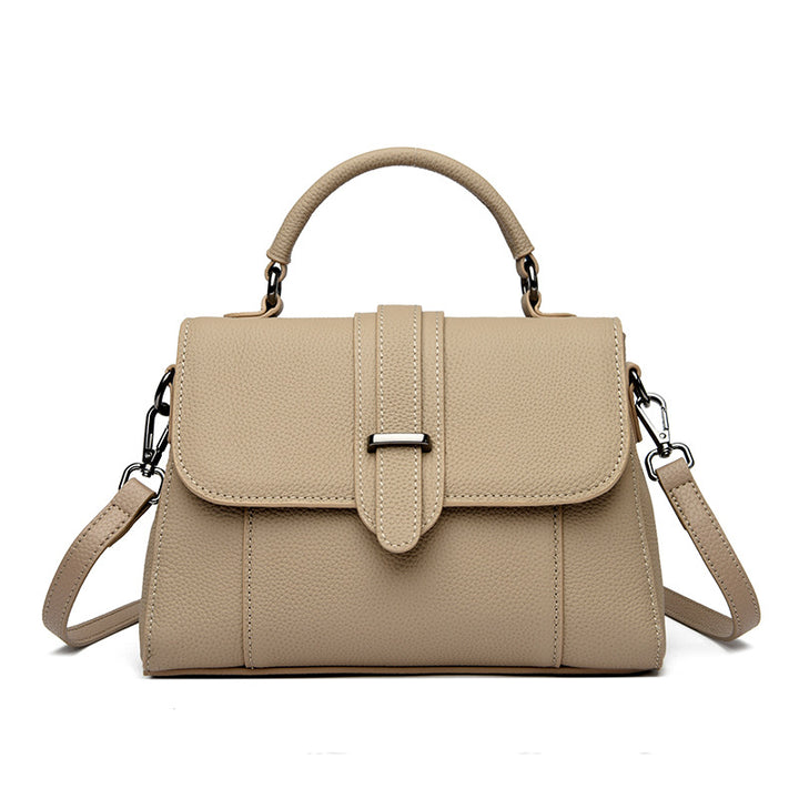 Elegant Leather Top Handle Handbag Kalsten