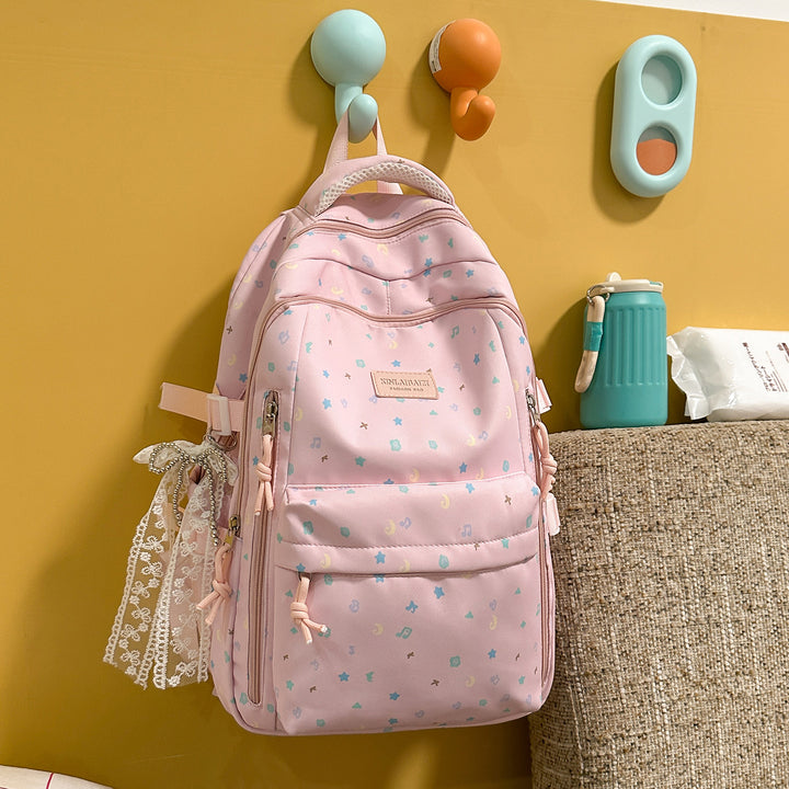 Stylish Multi-Pocket Backpack with Decorative Accents Kalsten