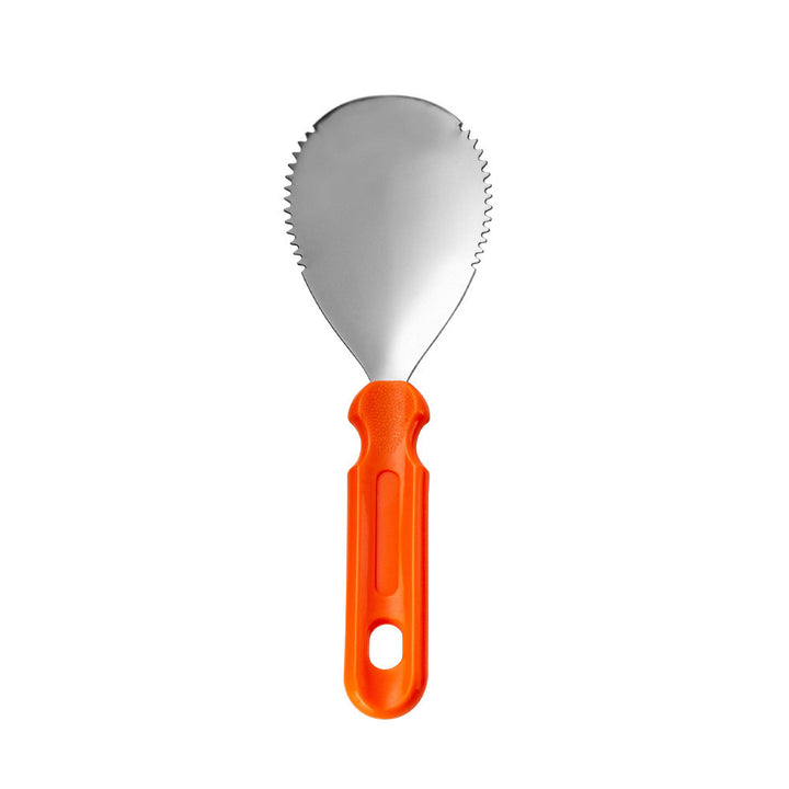 Multi-part pumpkin carving tool set made of stainless steel with storage bag