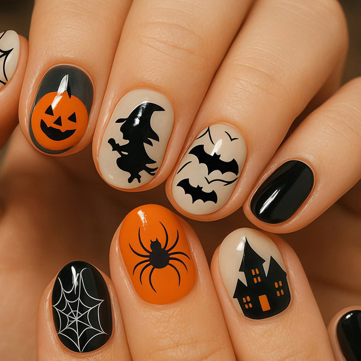 Halloween-Themed Press-On Nail Art Set Kalsten