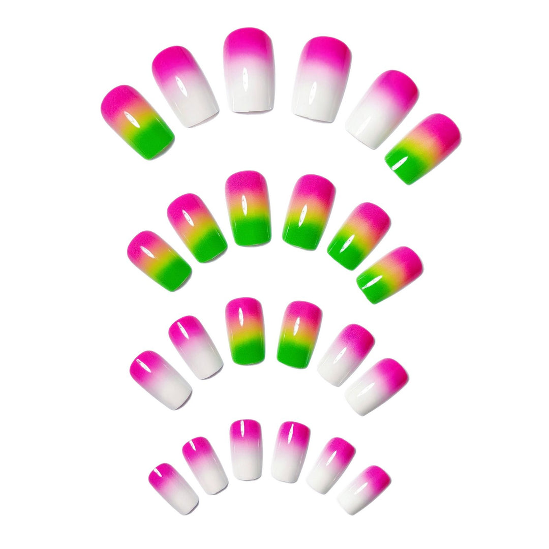 Creative Gel Nails with Neon Gradient Kalsten