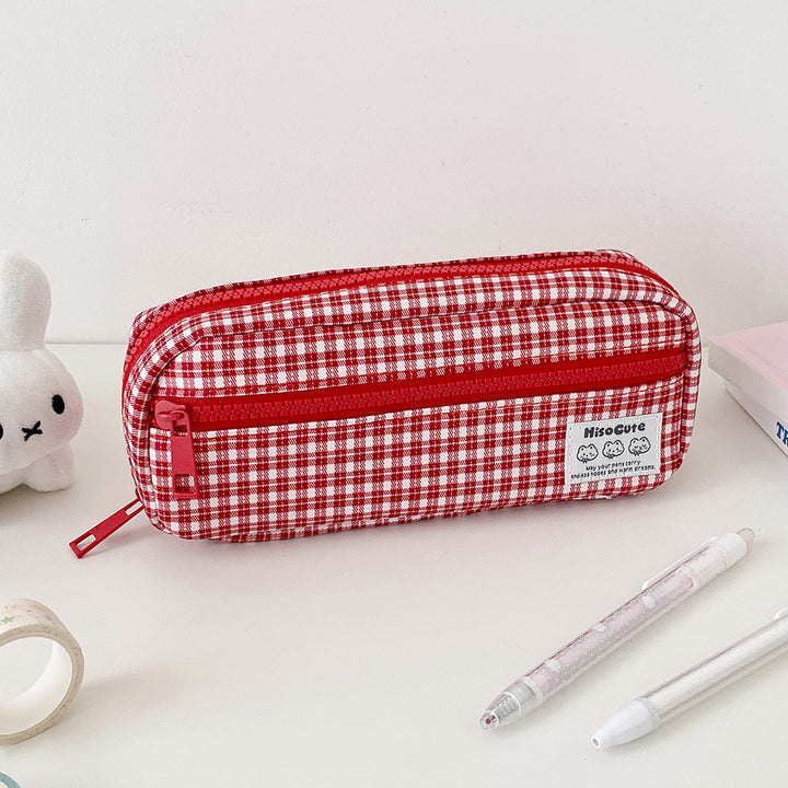 Checkered Pencil Case Organizer