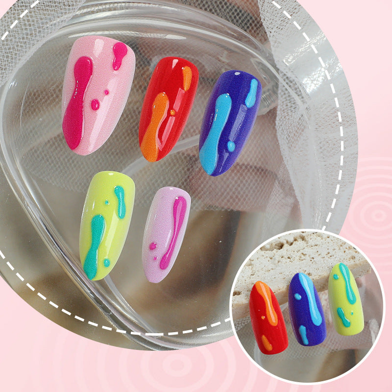 Artistic Drip Effect Press-On Nails